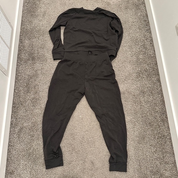 Cozy Earth Brushed Bamboo Pullover Crew and Jogger Pant Set - Graphite - Picture 7 of 11